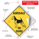 Airedale Terrier On Guard Dog Signs or Sticker-3
