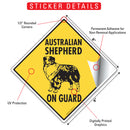 Australian Shepherd On Guard Dog Signs or Sticker-2