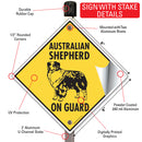 Australian Shepherd On Guard Dog Signs or Sticker-4