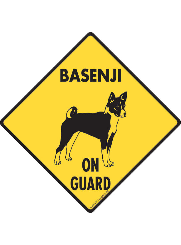 Basenji On Guard Sign or Sticker