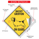 Basset Griffon On Guard Dog Signs or Sticker-3