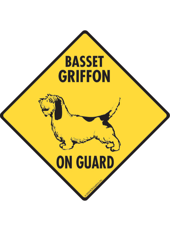 Basset Griffon On Guard Sign or Sticker