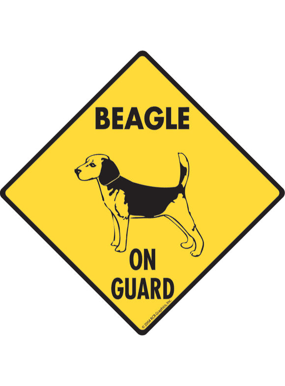 Beagle On Guard Sign or Sticker