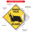 Bearded Collie On Guard Dog Signs or Sticker-3