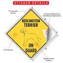 Bedlington Terrier On Guard Dog Signs or Sticker-2