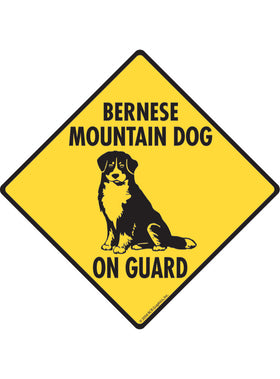 Bernese Mountain Dog On Guard Sign or Sticker