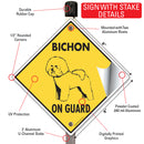 Bichon Frise On Guard Dog Signs or Sticker-4