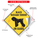 Black Russian Terrier On Guard Dog Signs or Sticker-3