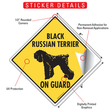 Black Russian Terrier On Guard Dog Signs or Sticker - 0