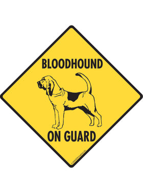 Bloodhound On Guard Sign or Sticker