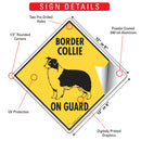 Border Collie On Guard Dog Signs or Sticker-3