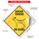 Border Terrier On Guard Dog Signs or Sticker-3