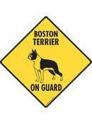 Boston Terrier On Guard Sign or Sticker