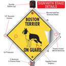 Boston Terrier On Guard Dog Signs or Sticker-4
