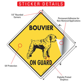 Bouvier des Flandres On Guard Dog Signs or Sticker - 0