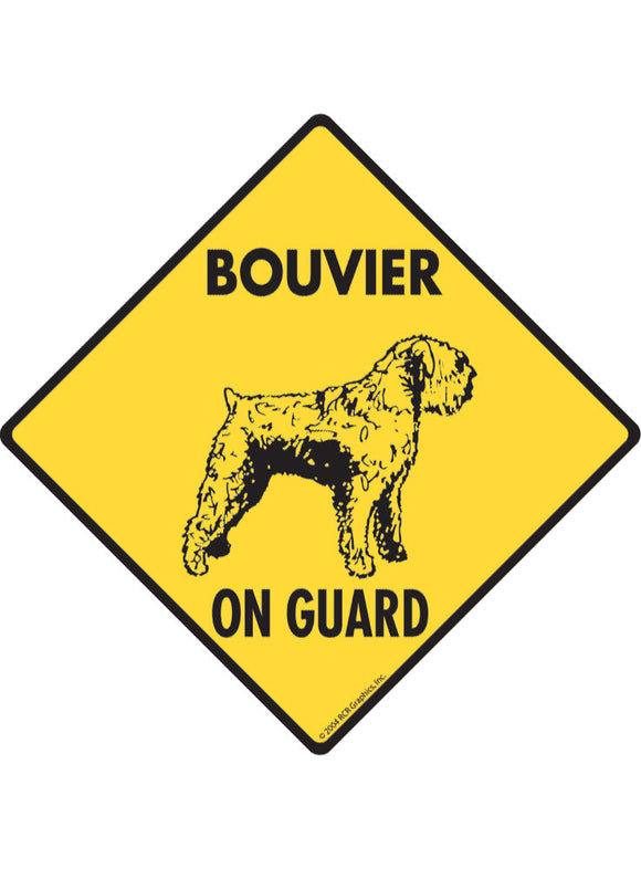 Bouvier des Flandres On Guard Sign or Sticker