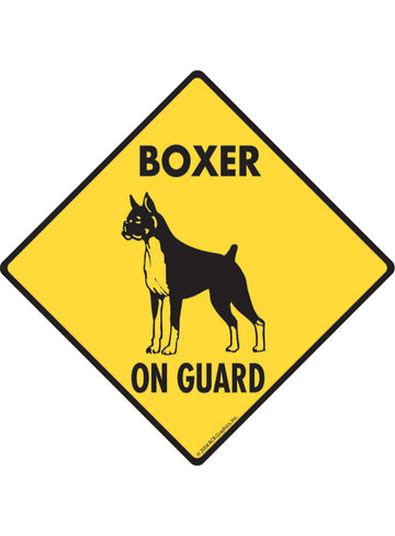 Boxer On Guard Sign or Sticker