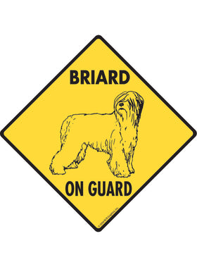 Briard On Guard Sign or Sticker