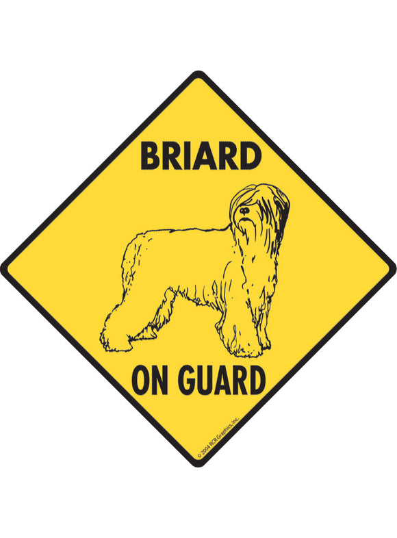 Briard On Guard Sign or Sticker
