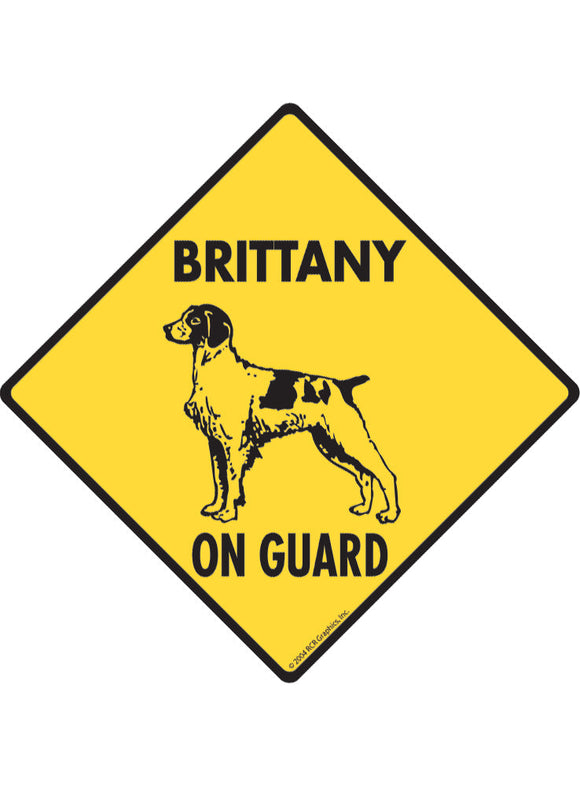 Brittany On Guard Sign or Sticker