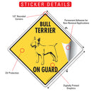 Bull Terrier On Guard Dog Signs or Sticker-2