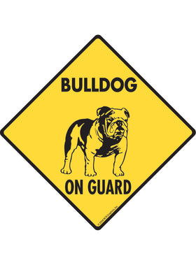 Bulldog On Guard Sign or Sticker