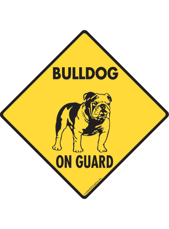 Bulldog On Guard Sign or Sticker