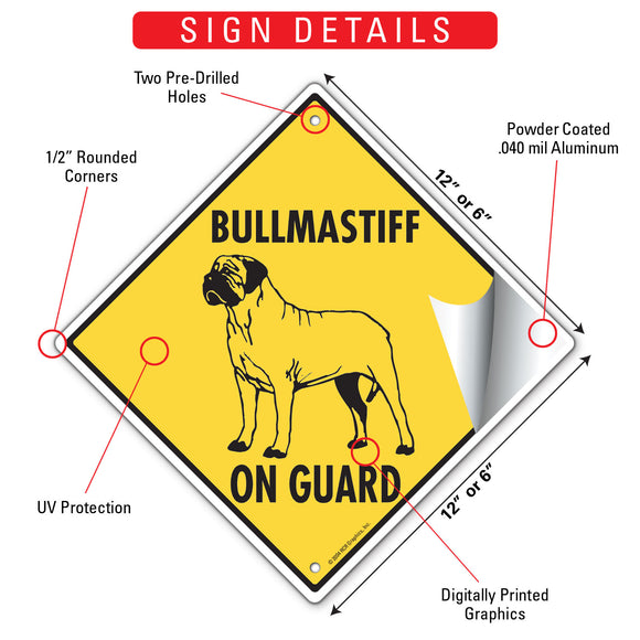 Bullmastiff On Guard Dog Signs or Sticker