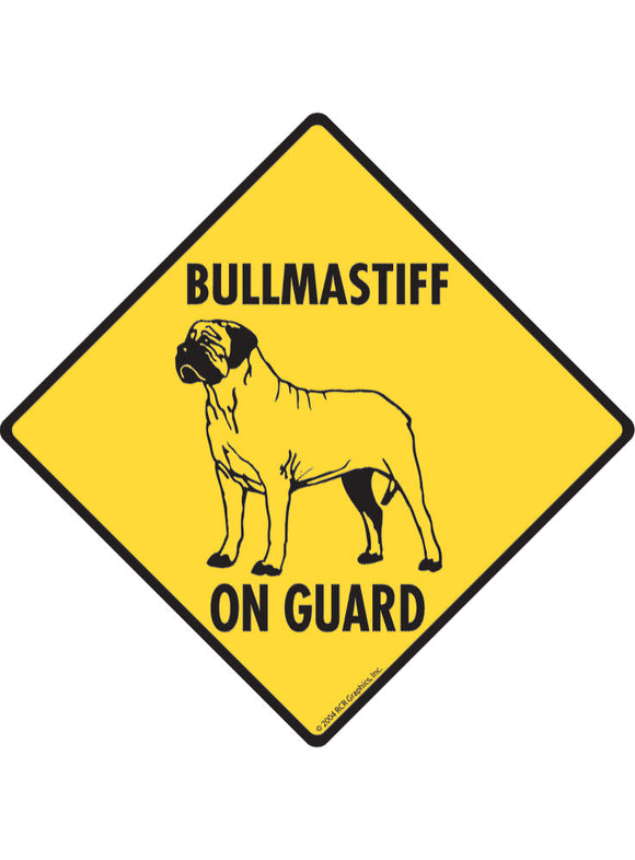Bullmastiff On Guard Sign or Sticker