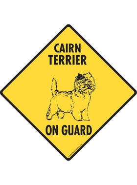 Cairn Terrier On Guard Sign or Sticker