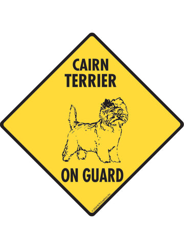 Cairn Terrier On Guard Sign or Sticker