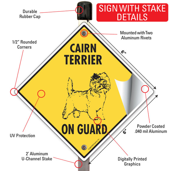 Cairn Terrier On Guard Dog Signs or Sticker