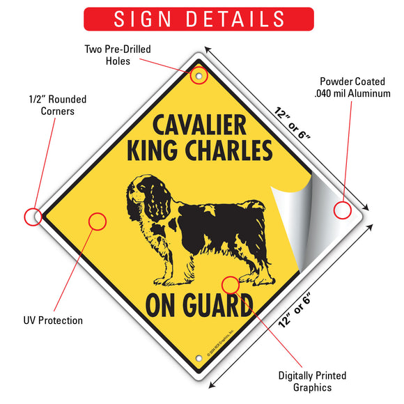 Cavalier King Charles On Guard Dog Signs or Sticker