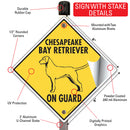 Chesapeake Bay Retriever On Guard Dog Signs or Sticker-4