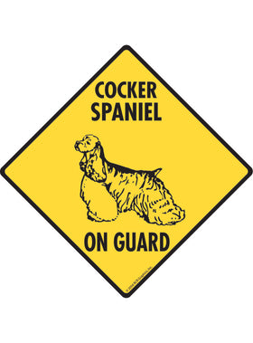 Cocker Spaniel On Guard Sign or Sticker