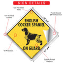 English Cocker Spaniel On Guard Dog Signs or Sticker-3