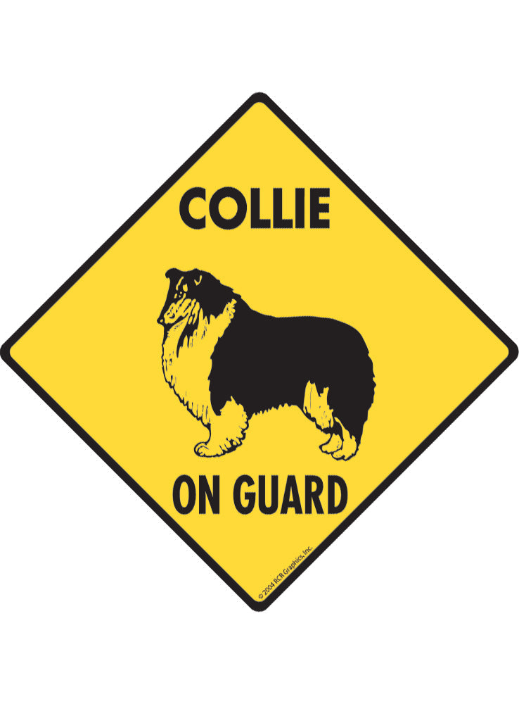 Collie On Guard Sign or Sticker