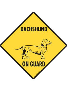 Dachshund On Guard Sign or Sticker
