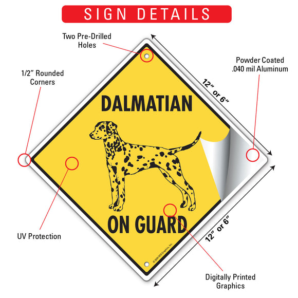 Dalmatian On Guard Dog Signs or Sticker