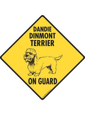 Dandie Dinmont Terrier On Guard Sign or Sticker