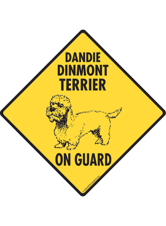 Dandie Dinmont Terrier On Guard Sign or Sticker