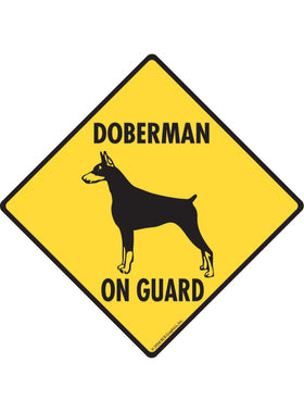 Doberman On Guard Sign or Sticker