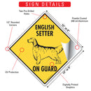 English Setter On Guard Dog Signs or Sticker-3