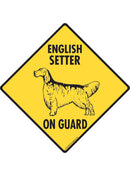 English Setter On Guard Sign or Sticker