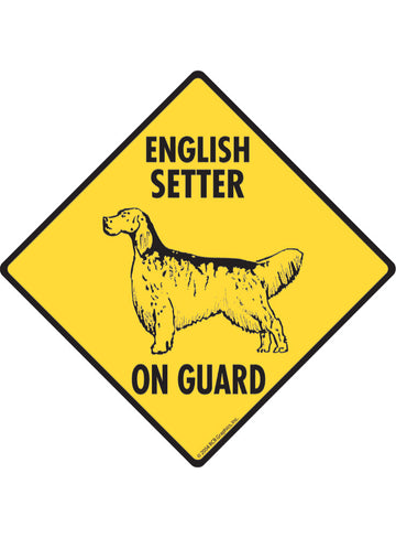 English Setter On Guard Sign or Sticker