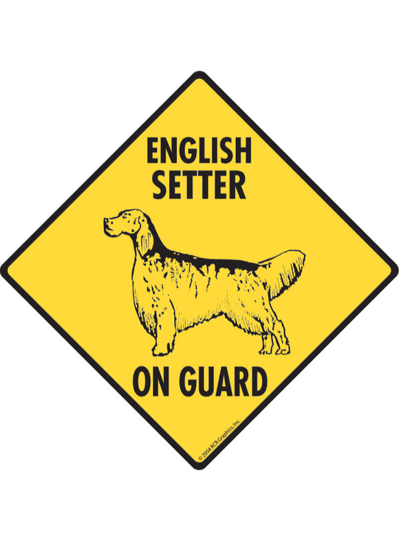 English Setter On Guard Sign or Sticker