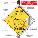 English Setter On Guard Dog Signs or Sticker-4