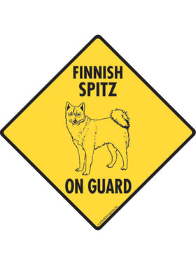 Finnish Spitz On Guard Sign or Sticker