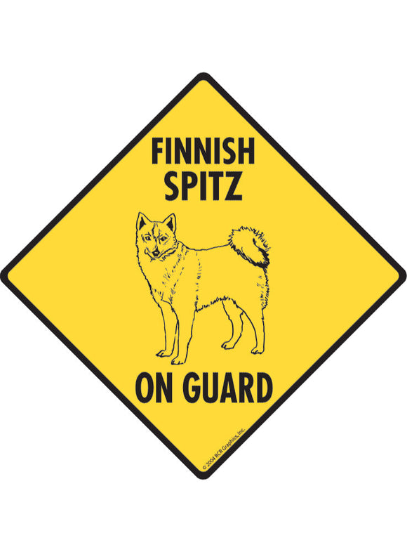 Finnish Spitz On Guard Sign or Sticker