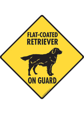 Flat-Coated Retriever On Guard Sign or Sticker